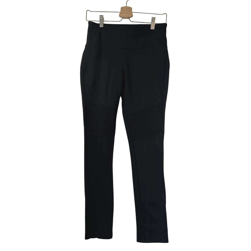 Parasuco Jeans‎ Black Moto Leggings High Rise Ribbed Ponte Pants C2491A Small